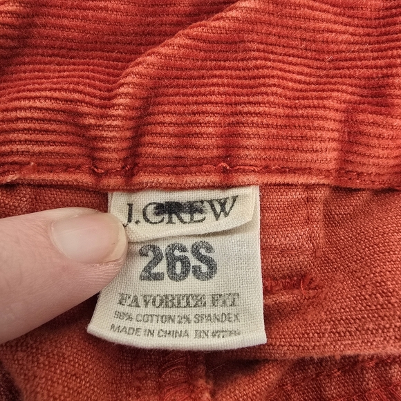 J. Crew Favortie Fit Corduroy Boot Cut Pants Orange Pumpkin Spice Size 26S - Picture 8 of 12